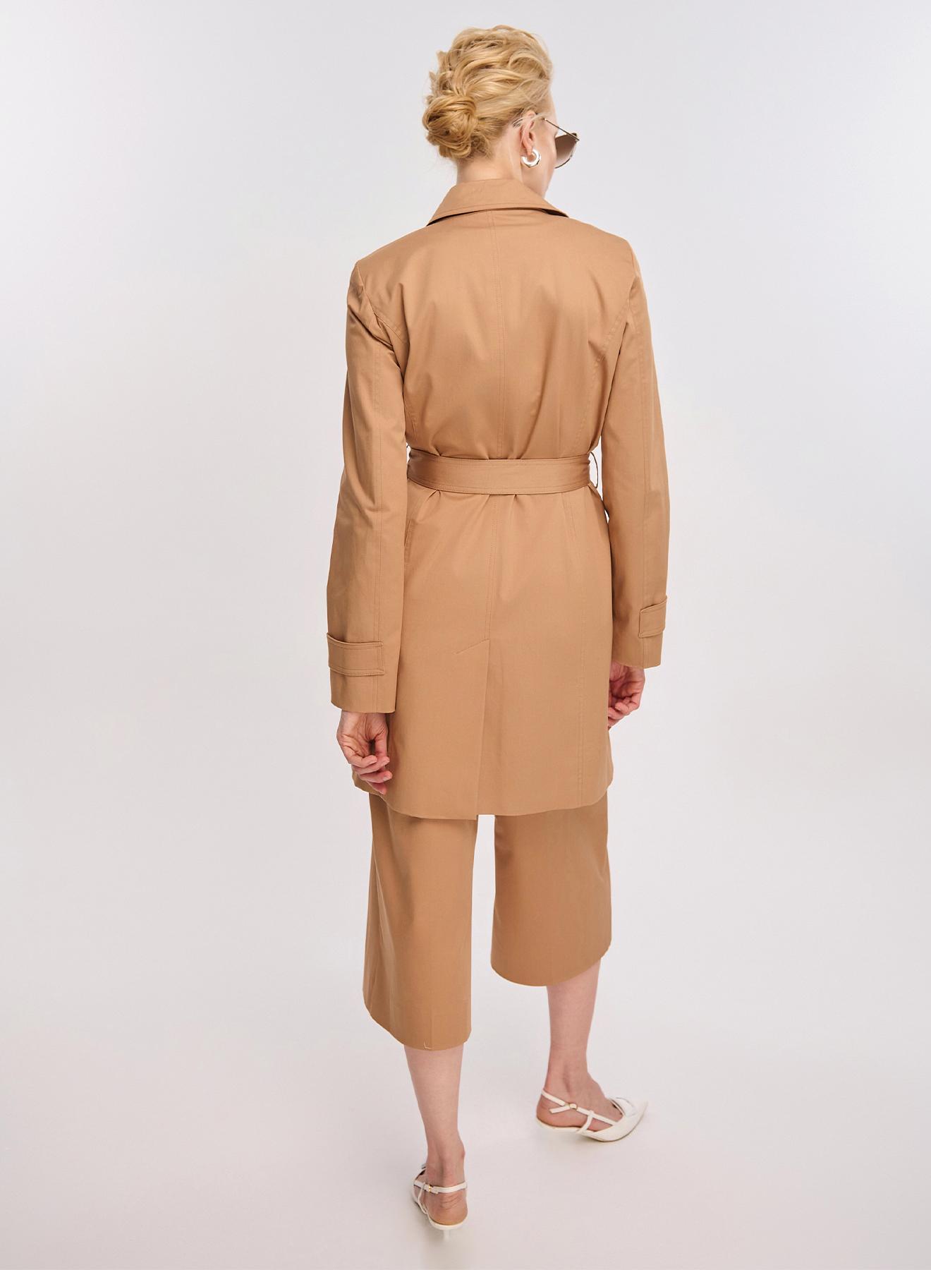 Camel Double-breasted water proof short trench coat Emme Marella - 2