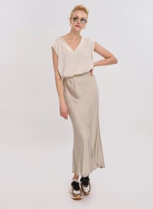 Beige silky touch Skirt Clothe - 29085