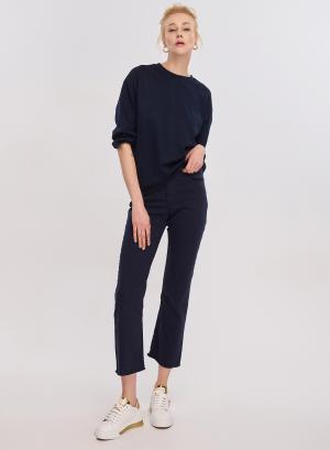 Navy Blue cropped five pockets Trousers slightly flared Emme Marella - 29123