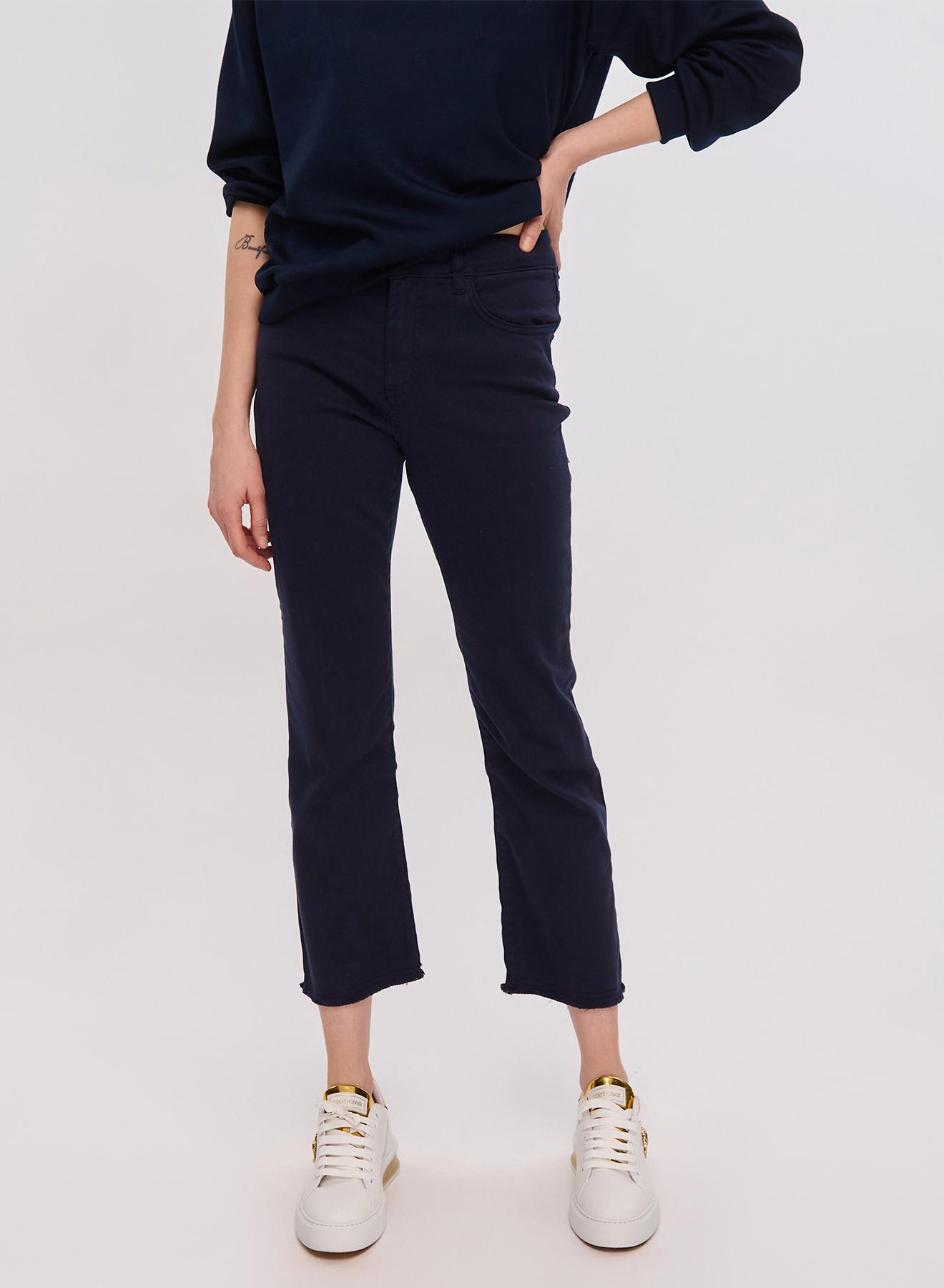 Navy Blue cropped five pockets Trousers slightly flared Emme Marella - 2