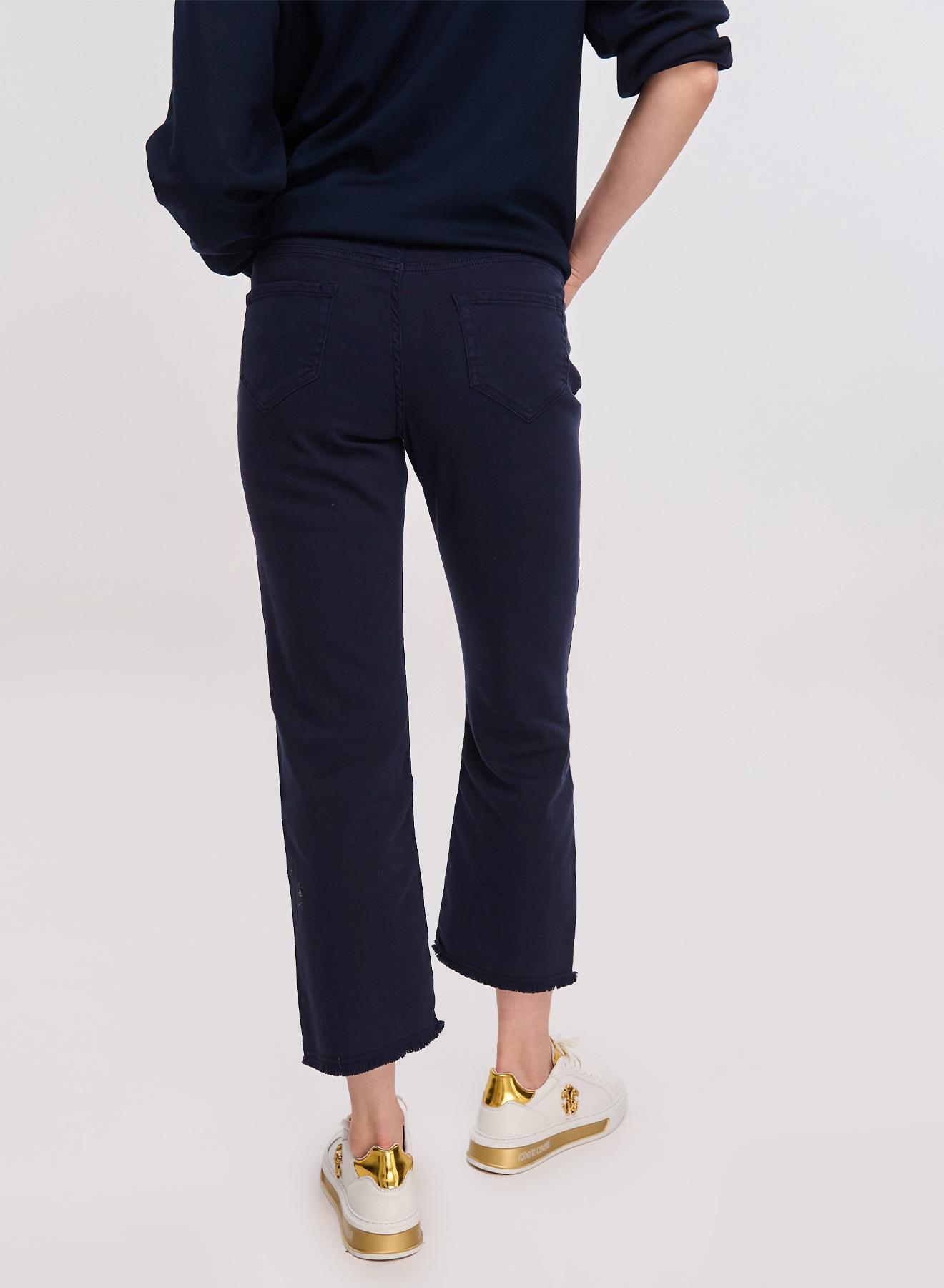 Navy Blue cropped five pockets Trousers slightly flared Emme Marella - 3