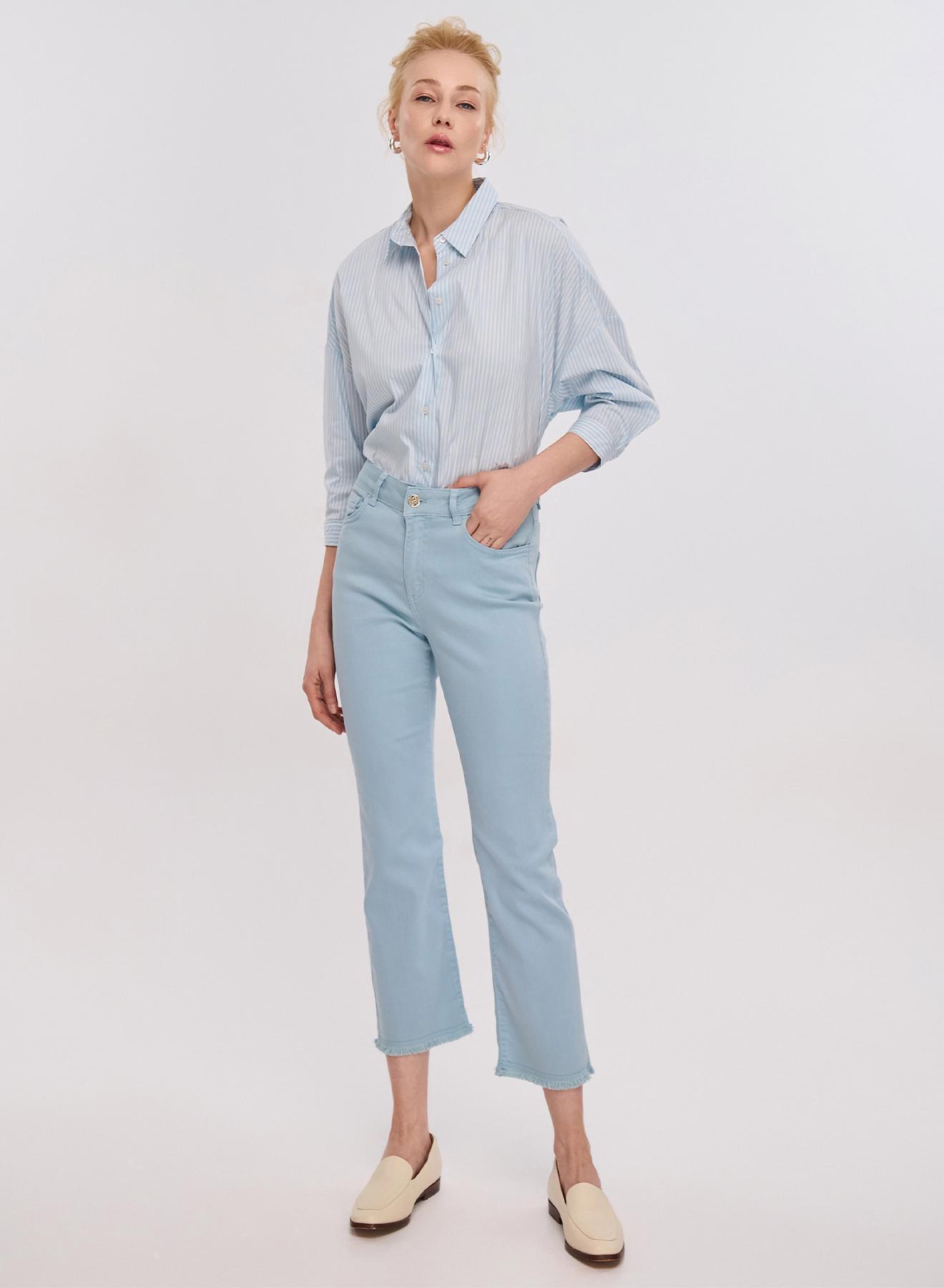 Light Blue/White striped Shirt with three quarters sleeves Emme Marella - 3