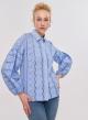 Light Blue cotton embroidery cut Shirt Lara - 1