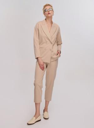 Beige double breasted strech Jacket Vicolo - 29404