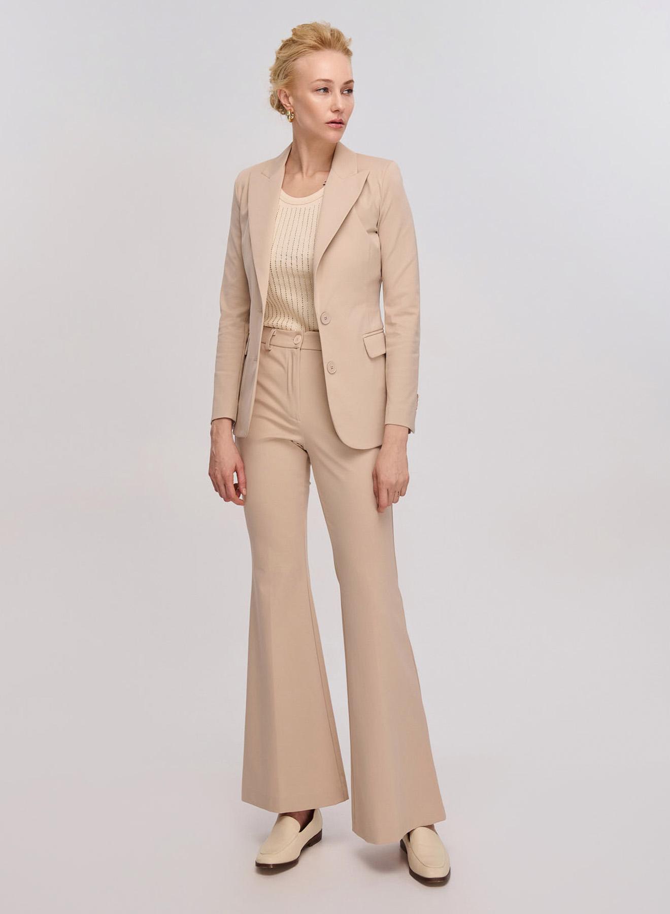 Beige flared stretch Trousers Vicolo - 1