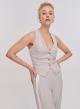 Light Grey Vest with buttons and V-neckline Vicolo - 1