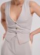 Light Grey Vest with buttons and V-neckline Vicolo - 2