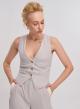 Light Grey Vest with buttons and V-neckline Vicolo - 0