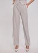 Light Grey/White straight fit Trousers with side stripe Vicolo - 2