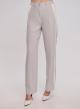 Light Grey/White straight fit Trousers with side stripe Vicolo - 3