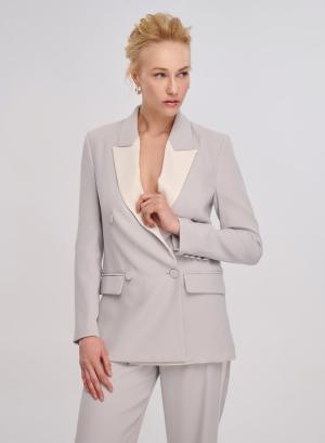 Light Grey/White two tone double breasted Jacket Vicolo - 29538