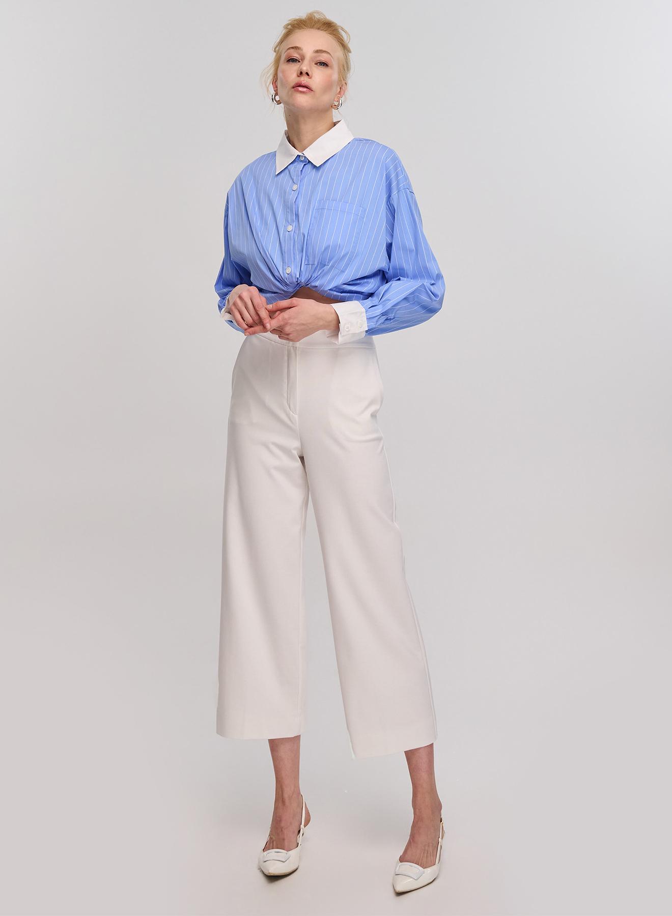 White jersey cropped Trousers Emme Marella - 1