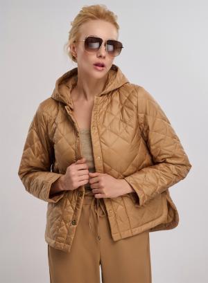Camel water-repellent padded jacket with removable hood Emme Marella - 28574