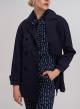 Navy Blue Double-breasted water proof short trench coat Emme Marella - 2