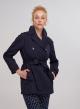 Navy Blue Double-breasted water proof short trench coat Emme Marella - 4