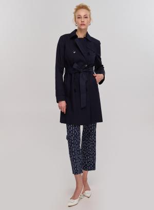 Navy Blue Double-breasted water proof short trench coat Emme Marella - 28651