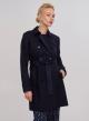 Navy Blue Double-breasted water proof short trench coat Emme Marella - 1