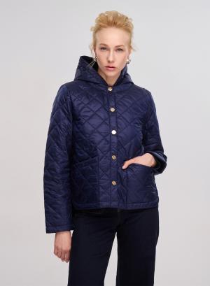 Blue water-repellent padded jacket with removable hood Emme Marella - 28948