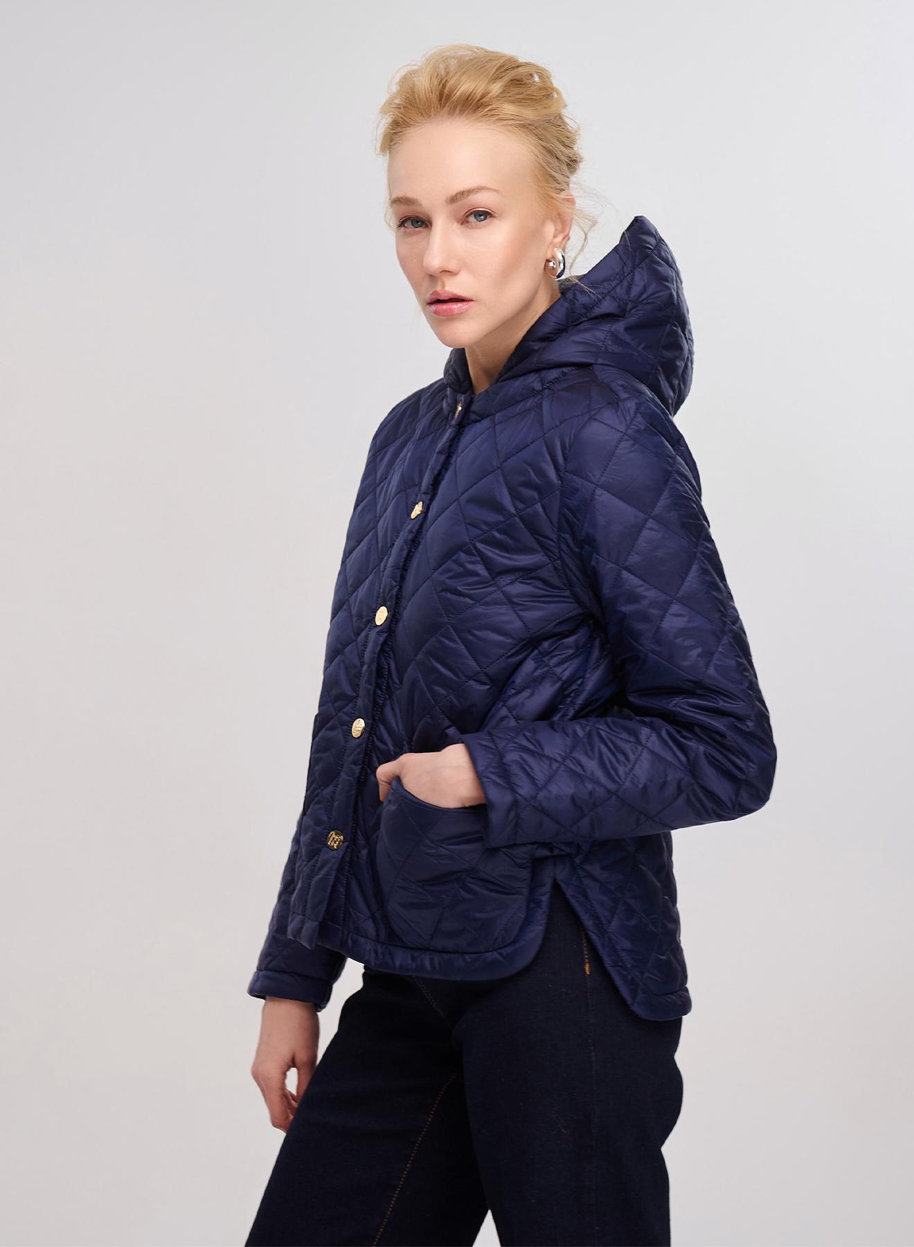 Blue water-repellent padded jacket with removable hood Emme Marella - 2