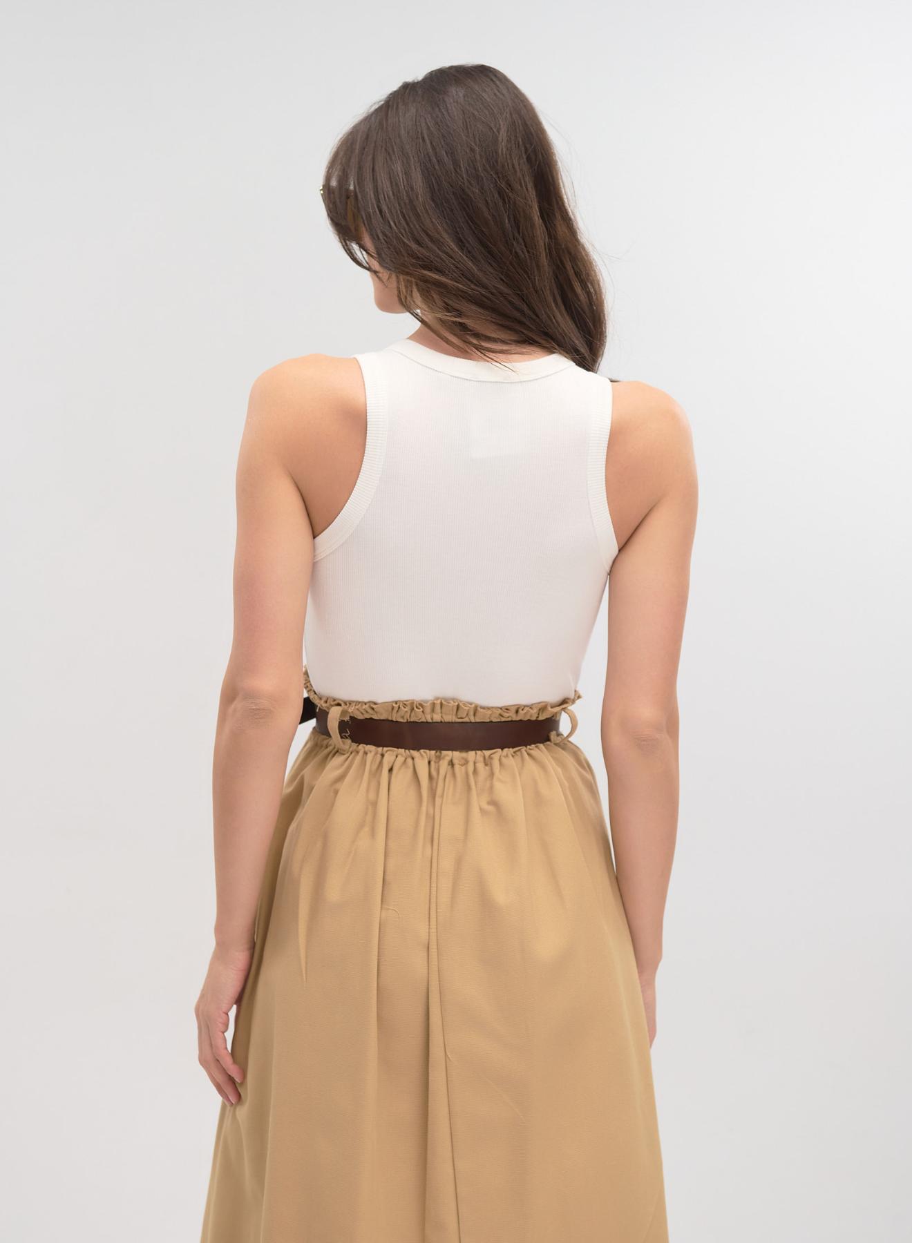 Λευκό Tank Top με μίνι κρύσταλλα και μίνι πέρλες στη λαιμόκοψη Emme Marella - 3