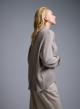 Taupe loose fit Sweater with high neck and turned up sleeves with golden buttons Lara-5