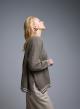 Taupe Sweater with round neck and with side slits See - 4
