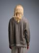 Taupe Sweater with round neck and with side slits See-5