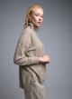 Taupe  turtleneck Sweater with textured details See - 2