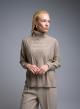 Taupe  turtleneck Sweater with textured details See - 1