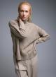 Taupe  turtleneck Sweater with textured details See - 3