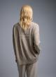 Taupe  turtleneck Sweater with textured details See - 4