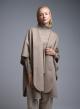 Taupe Cape with round neckline Milla - 0