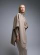 Taupe Cape with round neckline Milla - 1