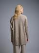 Taupe oversized high neck Sweater with textured details See - 3