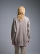 Taupe Cardigan with V neckline and with golden buttons Lara-5