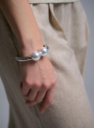 Silver Bracelet with decorative peαrls P.D.J. - 51023