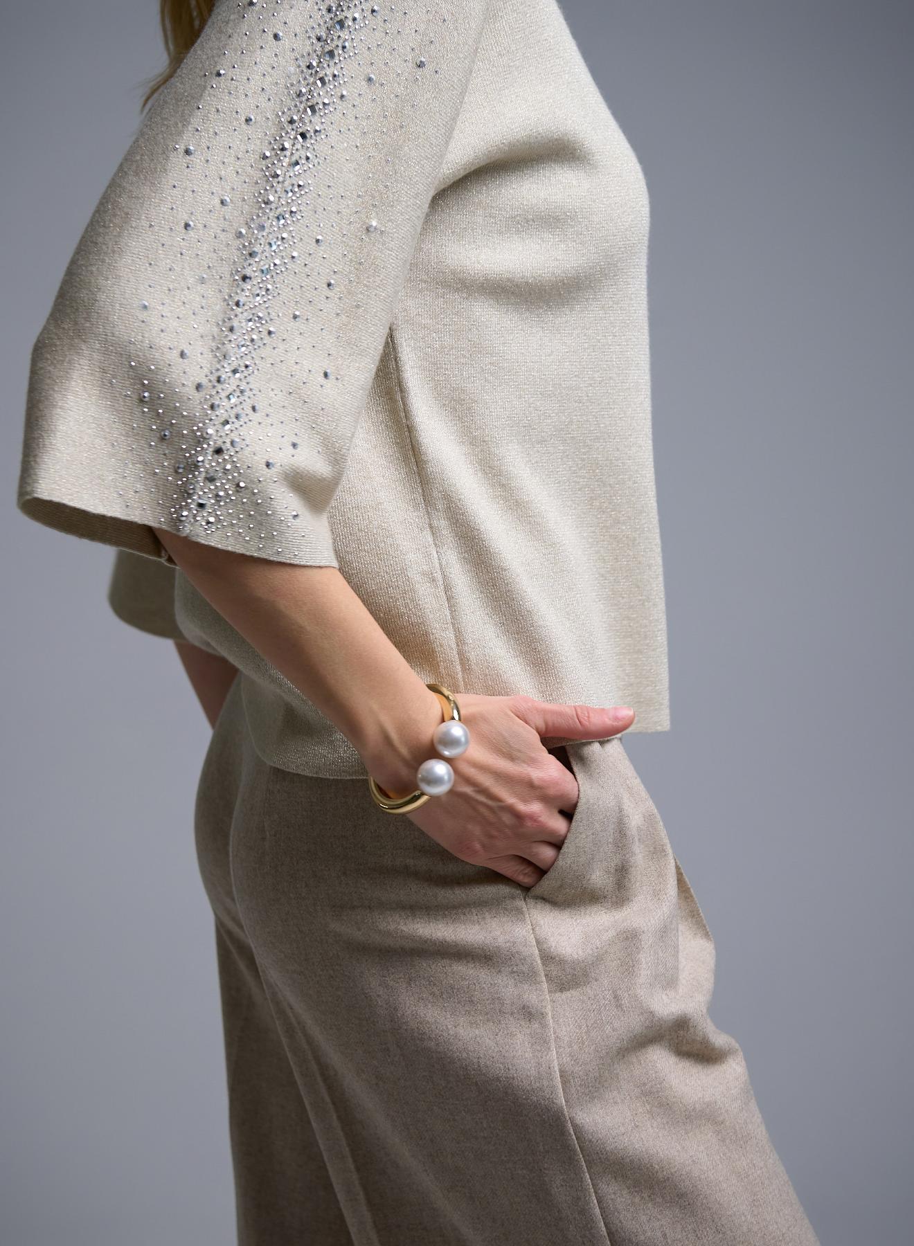 Golden Bracelete with decorative peαrls P.D.J. - 1