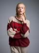 Beige-Bordeaux Sweater amour with round aneckline La Liberta - 1