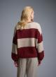 Beige-Bordeaux Sweater amour with round aneckline La Liberta - 3