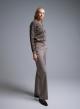 Taupe-Black Knitted Cardigan with stripes and with golden buttons Lara - 1