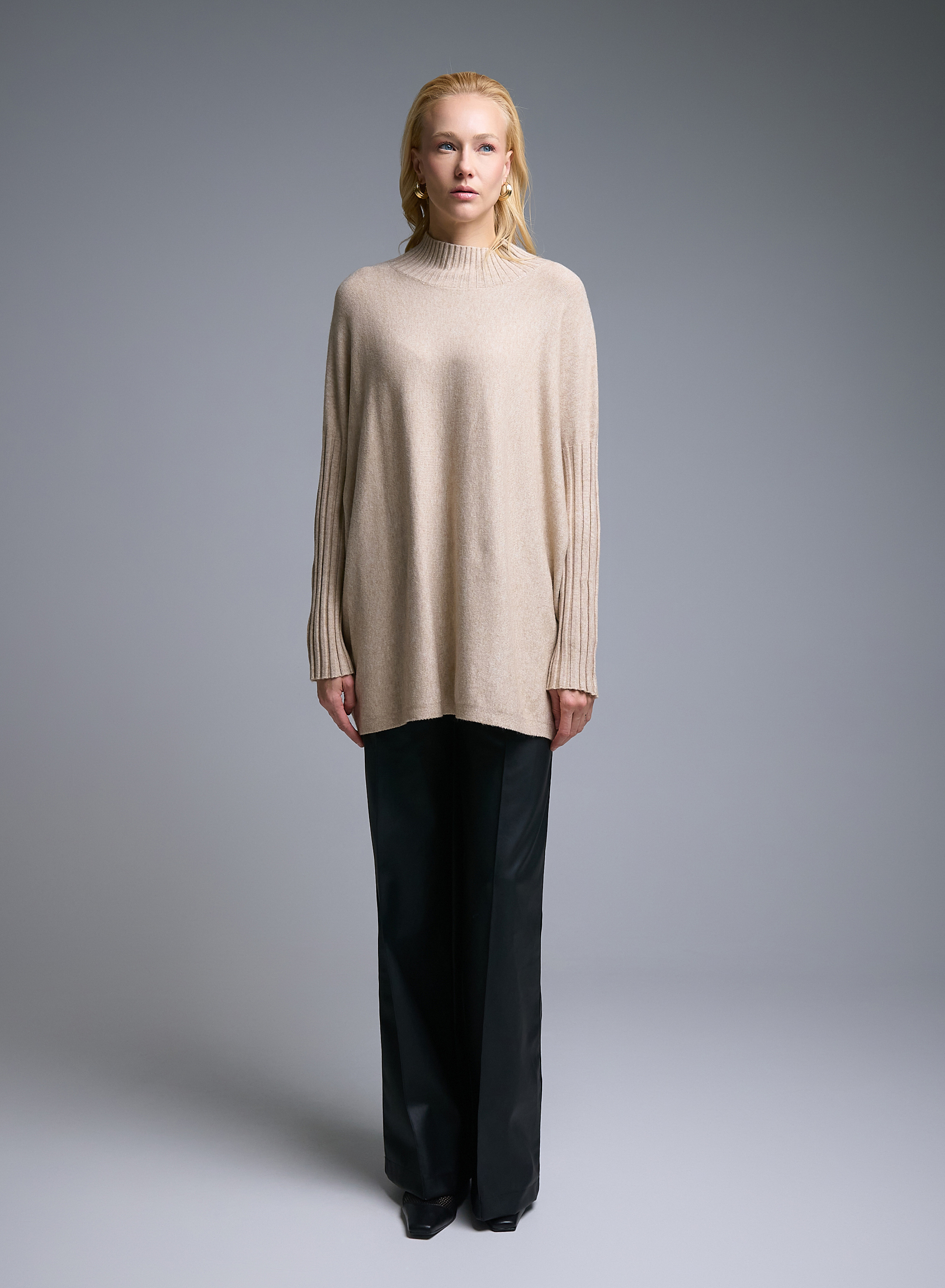Camel high neck loose fit Sweater La Liberta - 1