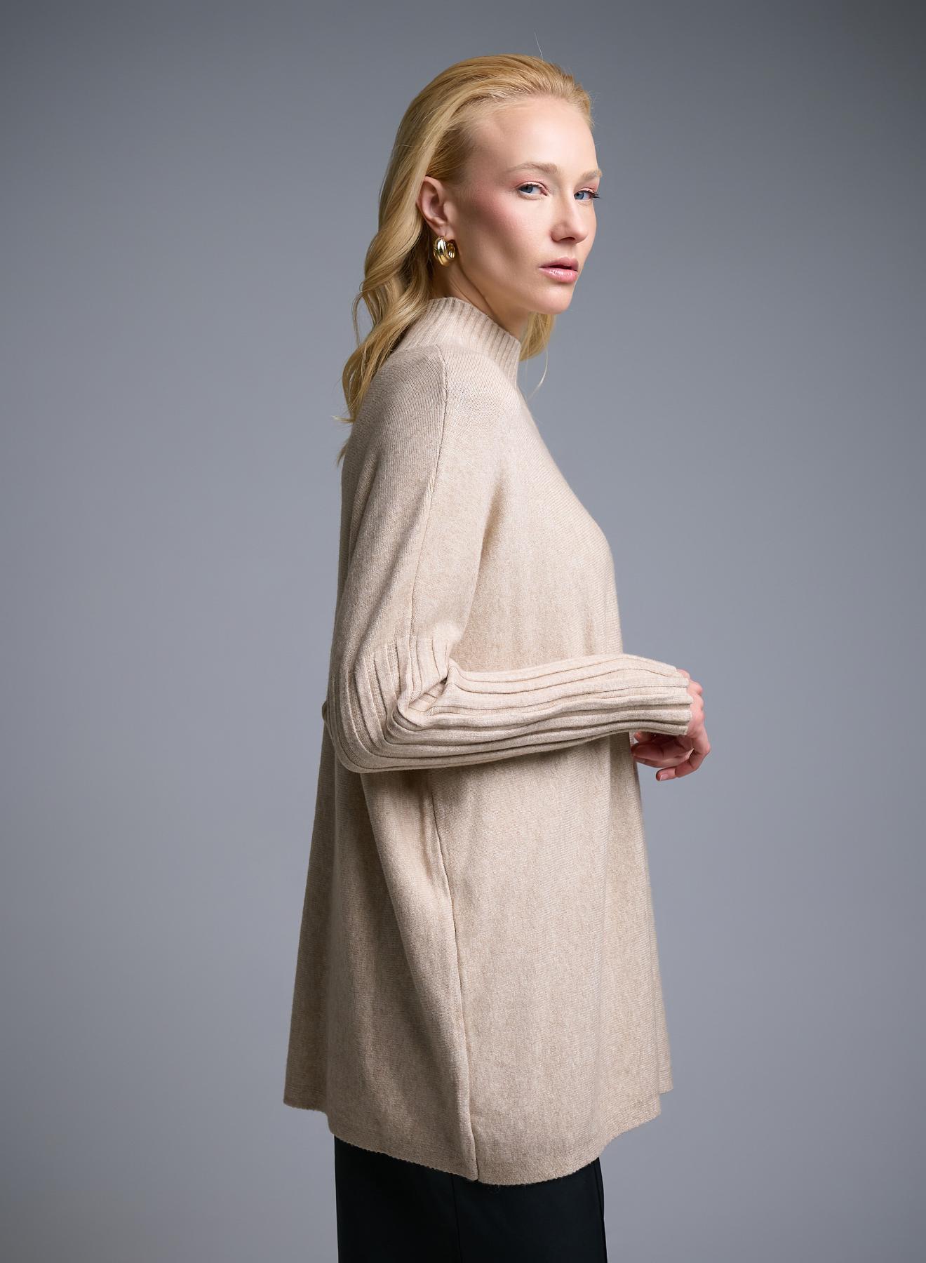 Camel high neck loose fit Sweater La Liberta - 1