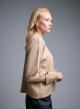 Camel high neck Sweater with turned up sleeves and lurex details La Liberta - 1