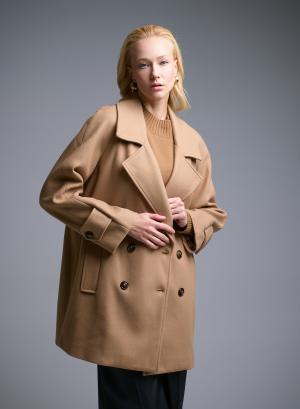Camel short double breasted Coat Motel - 51247
