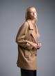 Camel short double breasted Coat Motel-5