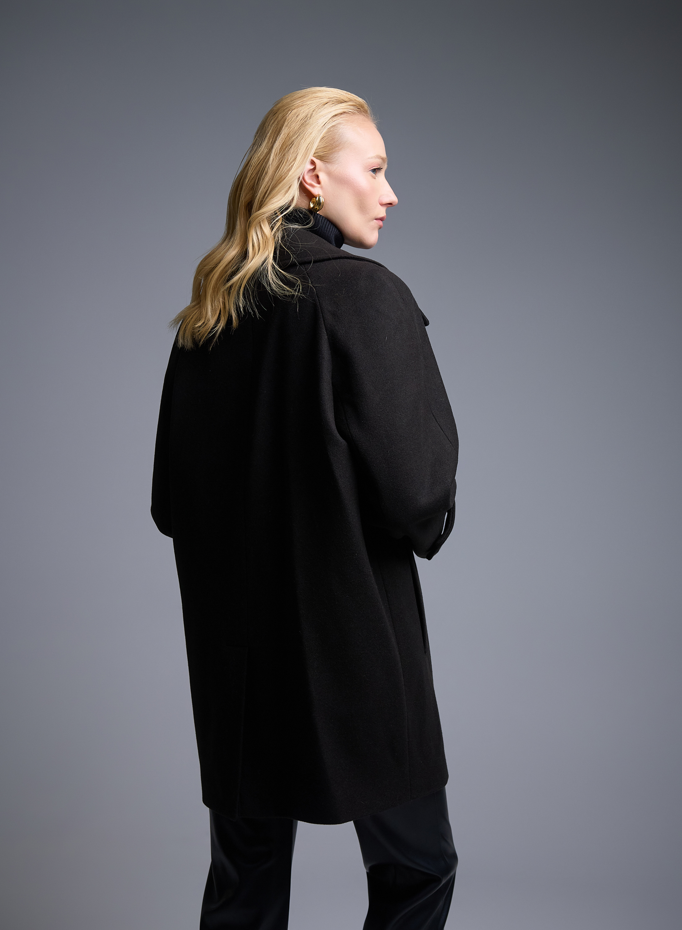 Black short double breasted Coat Motel - 4