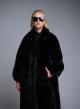 Black eco fur long Coat Motel - 2