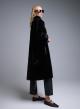 Black eco fur long Coat Motel - 1