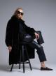 Black eco fur long Coat Motel - 4