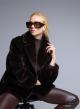 Brown eco fur Jacket with lapel Motel - 1